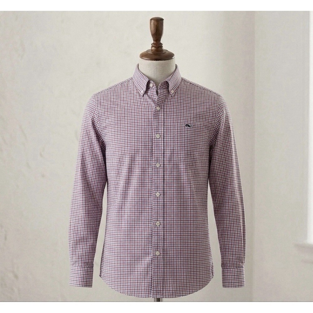 Vineyard Vines‎ Whale Shirt Boys M (12-14) Button Up Long Sleeve Preppy Church